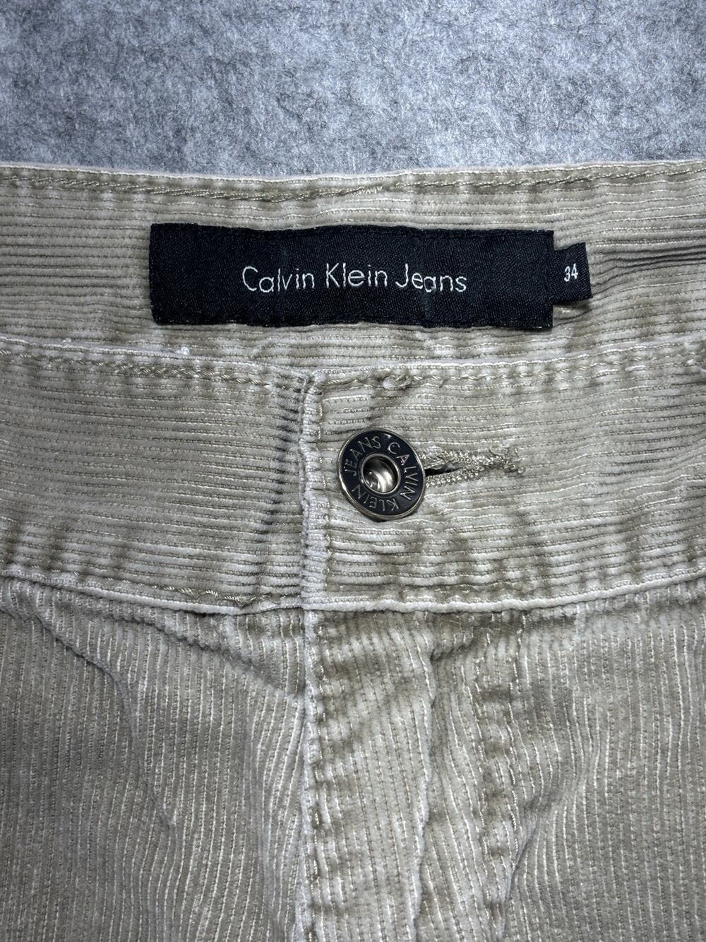 Calvin Klein Men's Light Beige Corduroy Pants 34 x 30 Straight Leg